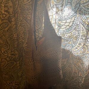 Lina Brown Crochet Shoulder Bag